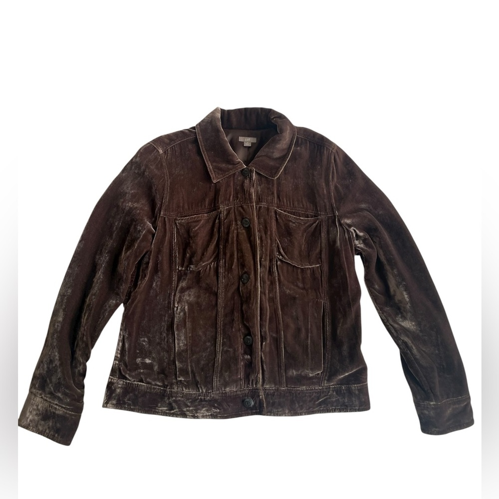 J. Jill Brown Velvet Jacket – Rayon/Silk Blend – Size M